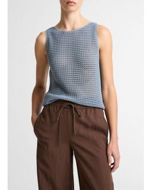 Vince Italian Cotton-Blend Cord Tank - Blue