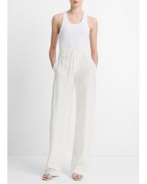 Vince Double-Waistband Drawstring Pant - White