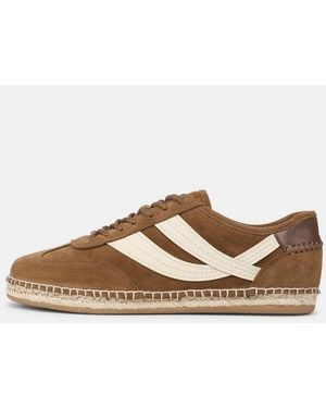 Vince Oasis Suede & Leather Espadrille Trainer - White