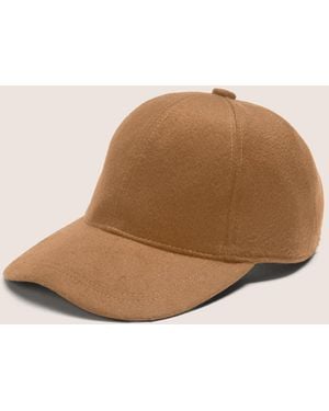 Vince Leather-Trim Cashmere Baseball Cap - Natural