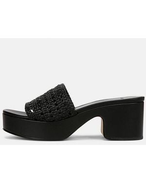 Vince Margo Woven Leather Platform Sandal - Black