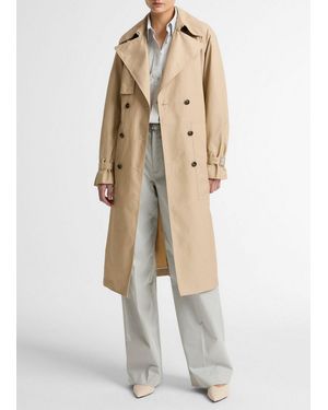 Vince Fine Cotton-Blend Twill Trench Coat - Natural