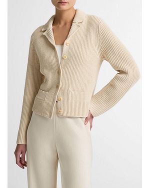 Vince Cotton-Blend Pocket Cardigan - Natural