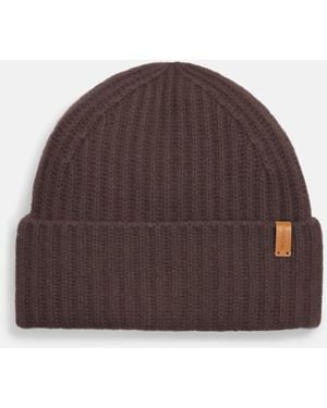 Vince Plush Cashmere Chunky-Knit Beanie - Brown
