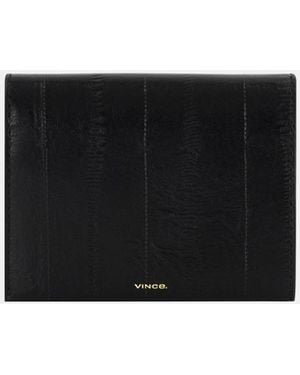 Vince Eel Leather Folio Card Case - Black
