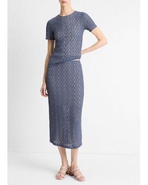 Vince Floral Smocked Skirt - Blue