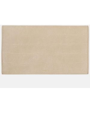 Vince Croc-Embsed Nubuck Leather Continental Wallet - Natural