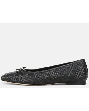 Vince Darla Woven Leather Ballet Flat - White