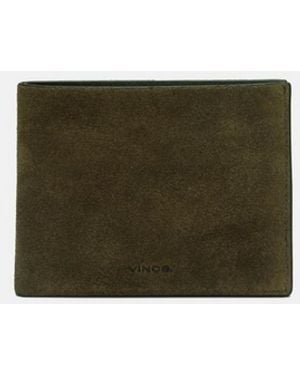 Vince Suede Bifold Wallet - Green