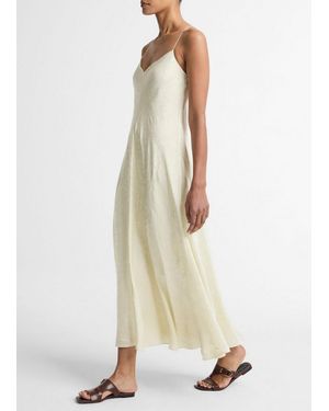 Vince Floral Jacquard Satin Slip Dress - Natural