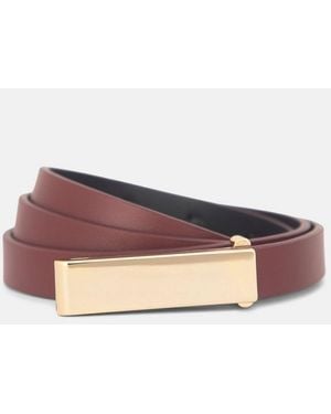 Vince 15Mm Elongated Plaque Leather Belt - White