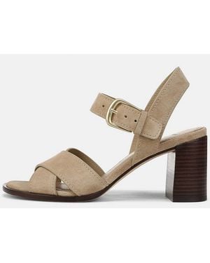 Vince Salma Suede Heeled Sandal - White