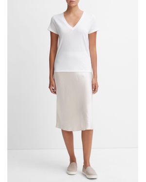 Vince Essential Pima Cotton V-neck T-shirt, Optic White, Size Xl