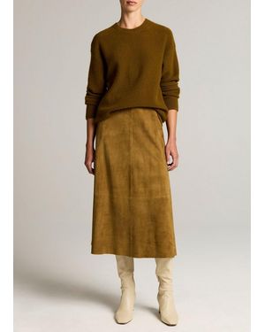 Vince Suede Midi Skirt - Natural