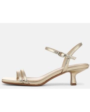Vince Tilda Metallic Leather Heeled Sandal - White