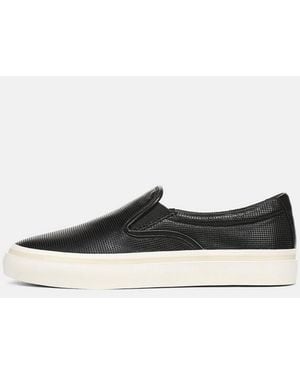 Vince Blair Perforated Leather Trainer - White