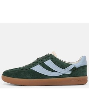 Vince Oasis Suede & Leather Trainer, Evergreen/Glacial