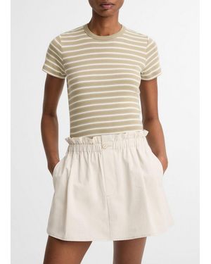 Vince Striped Pima Cotton-Blend '90S Shrunken T-Shirt - Natural