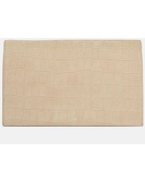 Vince Croc-Embsed Nubuck Leather Crsbody Wallet - Natural
