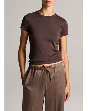 Vince Pima Cotton-Blend '90S Shrunken T-Shirt - Brown