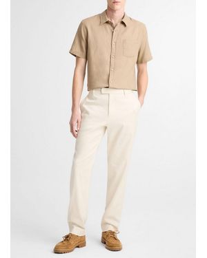 Vince Owen Athletic Linen-Cotton Extended-Tab Pant - Natural