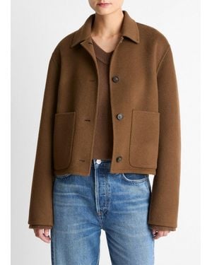 Vince Wool And Cashmere-Blend Short Jacket - Brown