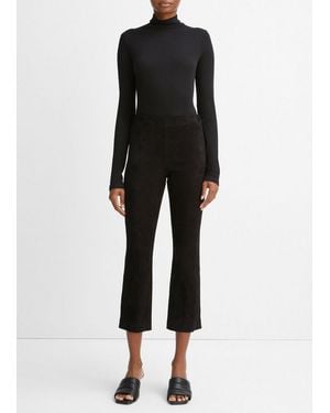 Vince Stretch-Suede Cropped Flare Legging - Natural