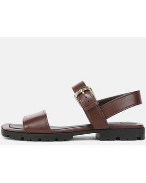 Vince Vega Leather Lug-Sole Sandal - White