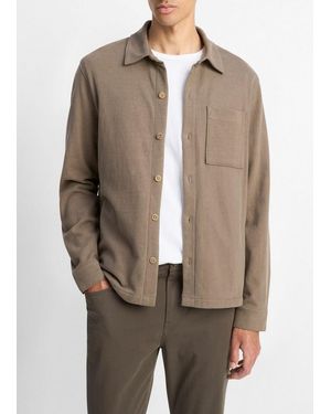 Vince Heavy Sueded Cotton Shirt Jacket - Brown