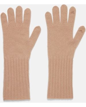 Vince Plush Cashmere Knit Glove, Beige - White