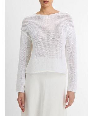Vince Italian Coated Cotton-Blend Jumper - White