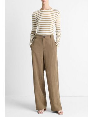 Vince Textured Relaxed Wide-Leg Pant - Natural