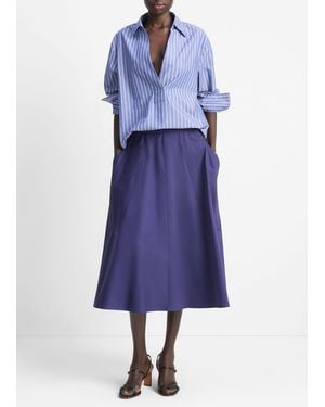 Vince Cotton Full Skirt - Blue