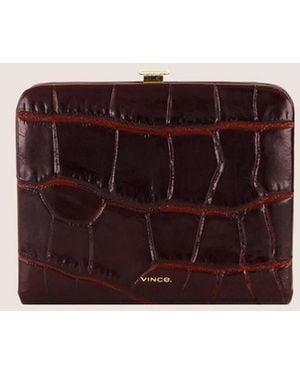 Vince Croc-Embsed Leather Frame Wallet, Re - Multicolor