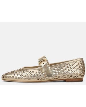 Vince Daniela Perforated Leather Mary Jane Flat - White
