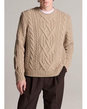 Vince Mega Cable Extrafine Merino Wool-Blend Jumper - Natural