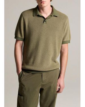 Vince Colourblock Feed-Stripe Cotton-Cashmere Polo Jumper - Green
