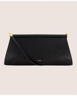 Vince Double Bar Nappa Leather Pouch - Black