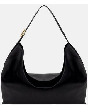 Vince Vivian Plongé Leather Medium Hobo Bag - Black