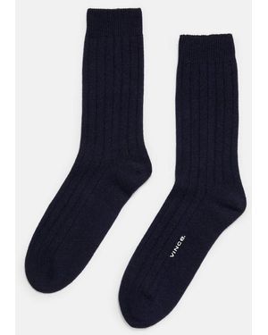 Vince Cashmere Rib Sock, Blue, Size Xs/s