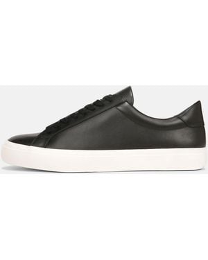 Vince Fulton Leather Trainer, Black, Size 9.5 - White
