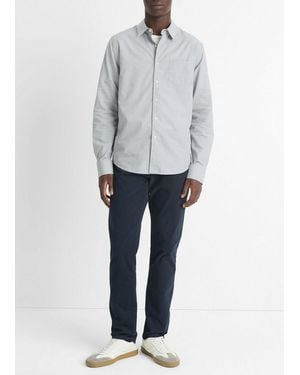 Vince Whitney Plaid Cotton-Blend Long-Sleeve Shirt - Gray