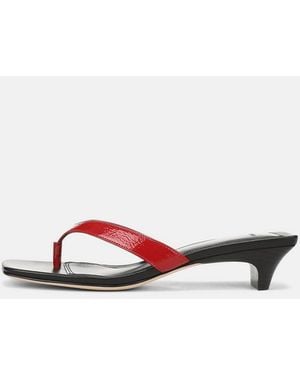Vince San Juan Patent Leather Heeled Thong Sandal - White