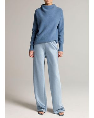 Vince Colette High-Rise Fluid Satin Bias Pant - Blue