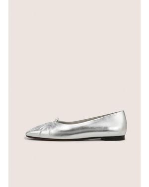 Vince Dany Metallic Leather Flat - Natural
