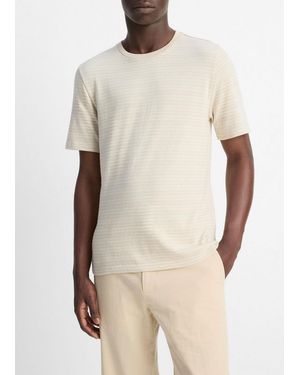 Vince Striped Cotton T-Shirt - Natural