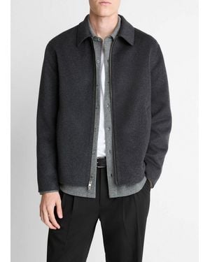 Vince Splittable Wool-Blend Zip-Front Jacket - Grey