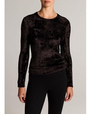 Vince Velvet Eyelash Crew Neck Sweater - Black
