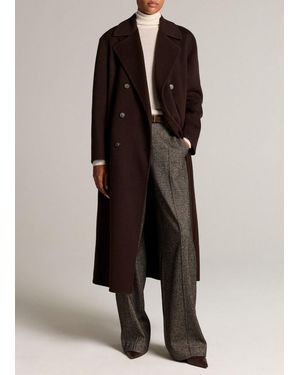 Vince Wool-Cashmere Double-Breasted Long Coat - Brown