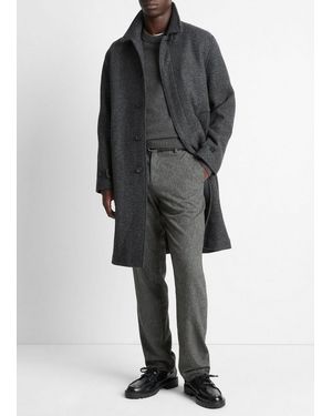 Vince Italian Wool-Blend Balmacaan Coat - Black